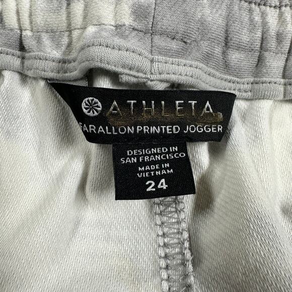 Athleta Farallon Printed Jogger Inversion Light Grey Women's Size 24 NWOT STAIN - Picture 4 of 11